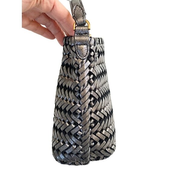 Anya Hindmarch Neeson Drawstring Micro Bag Leather Anthracite Bucket Crossbody - Picture 4 of 15